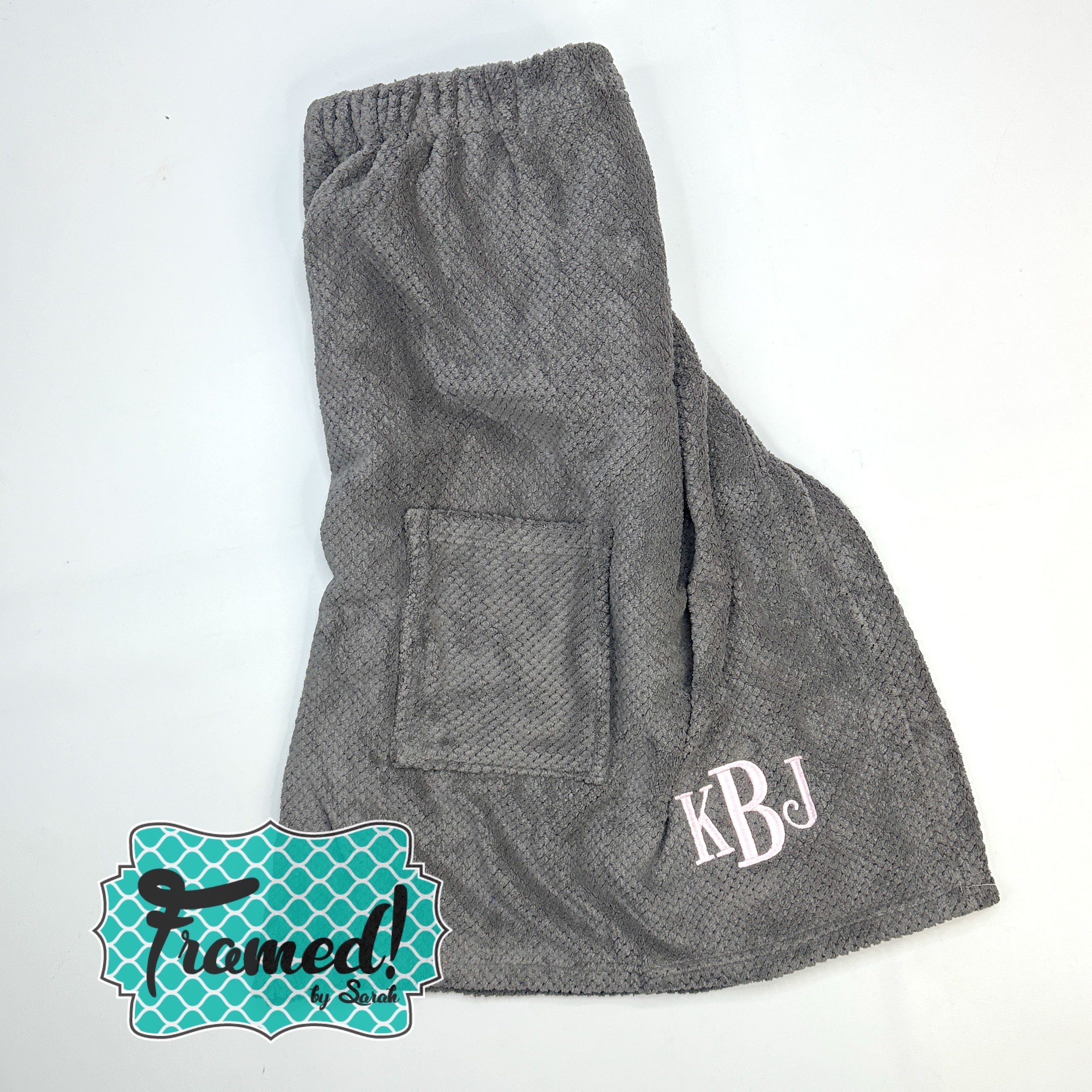 Gray Plush Spa Bath Wrap