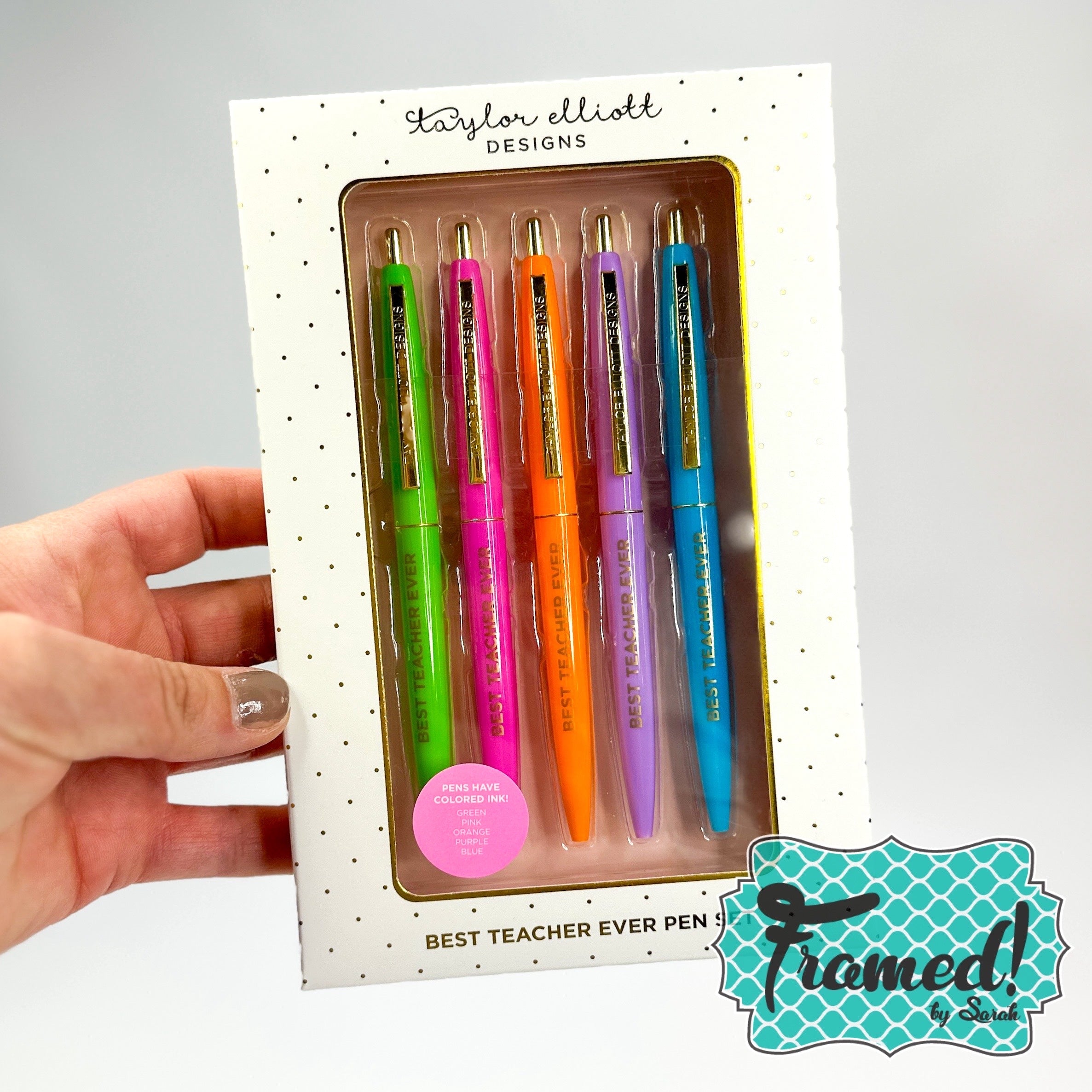 Striped Teacher Journal & Pen Set Bundle