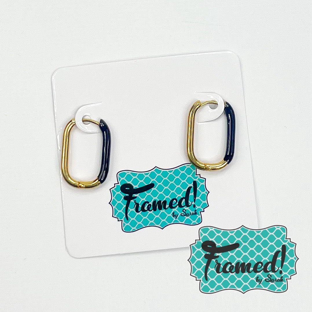 Black & Gold Link Earrings