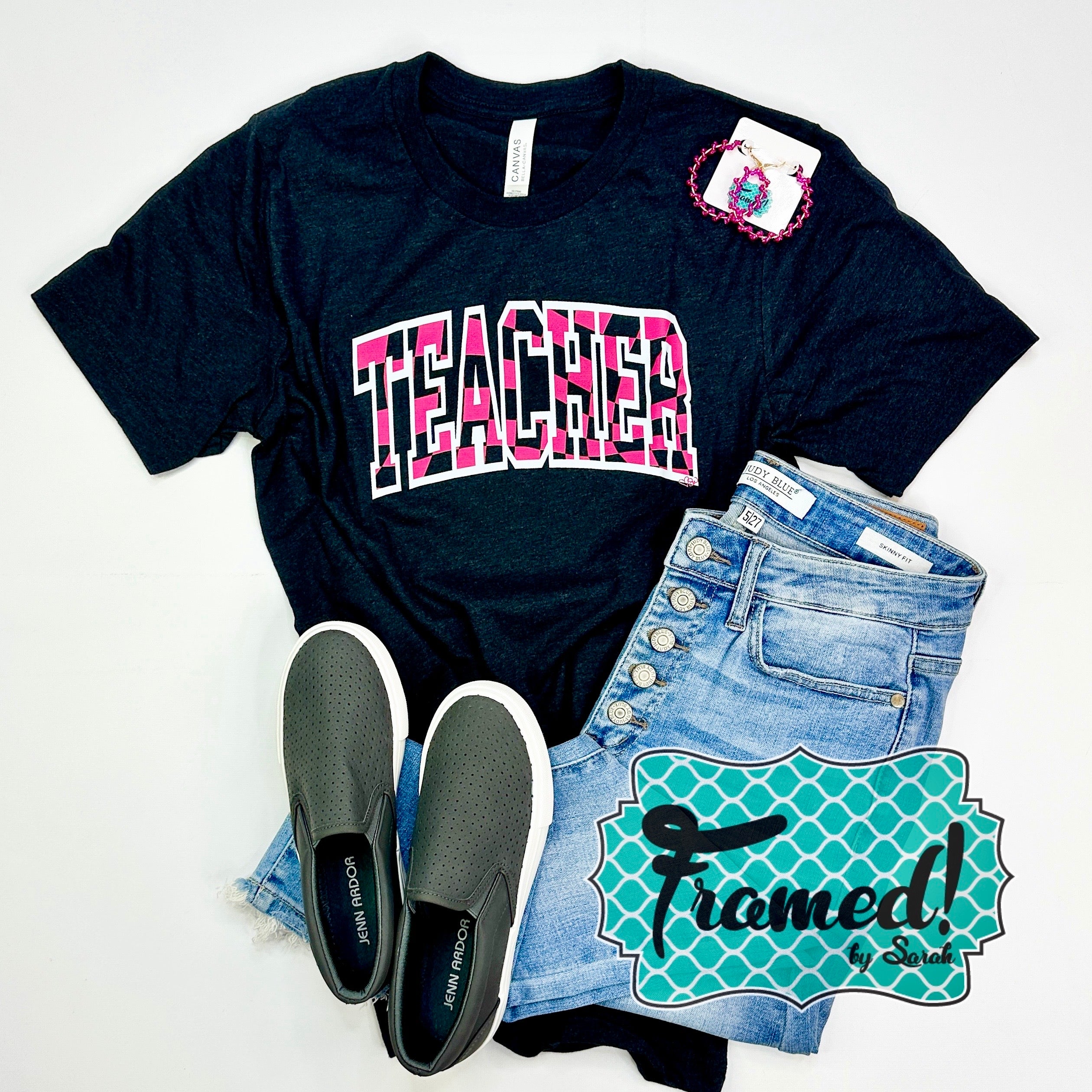 Checkered Teacher Graphic Tee