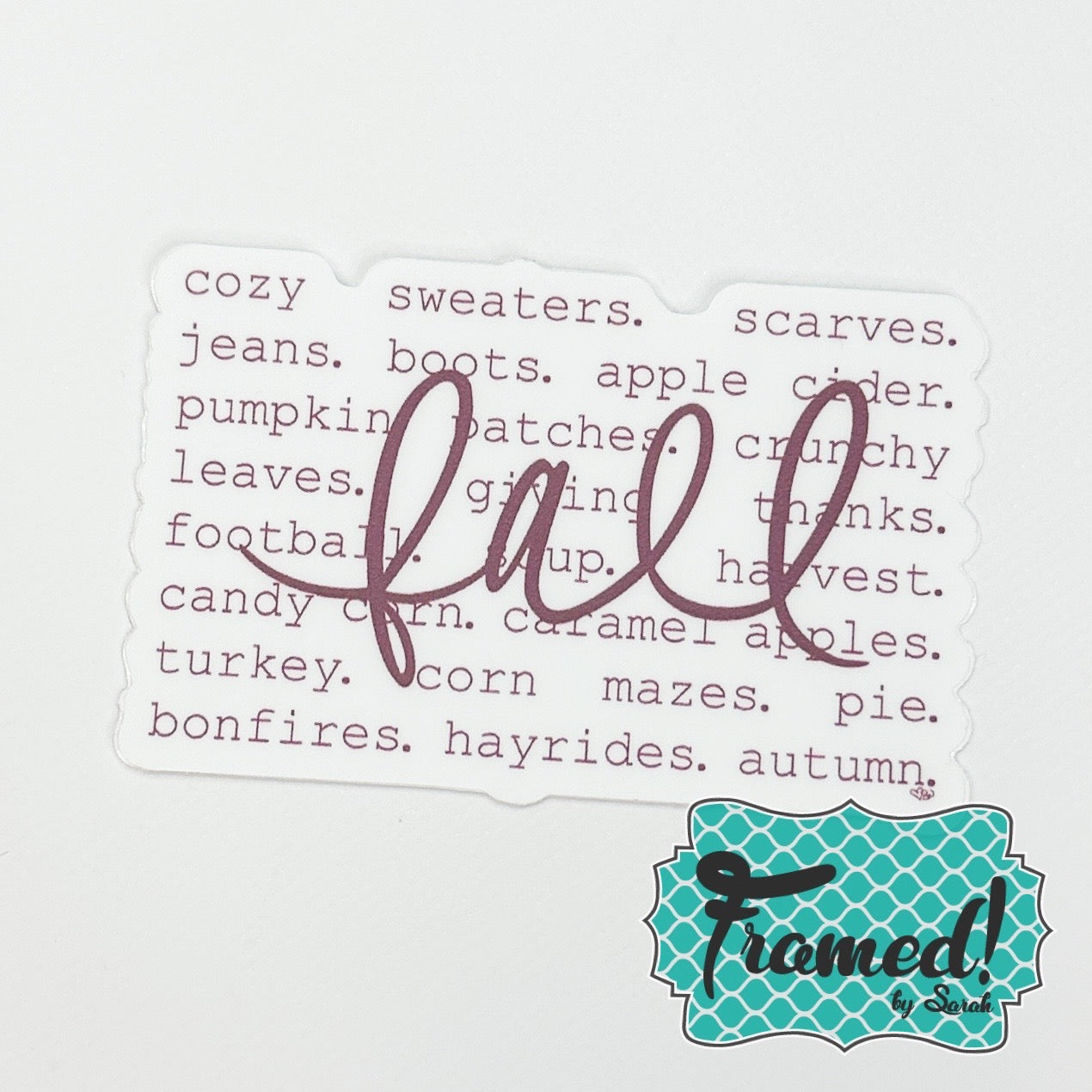 Fall Words Sticker
