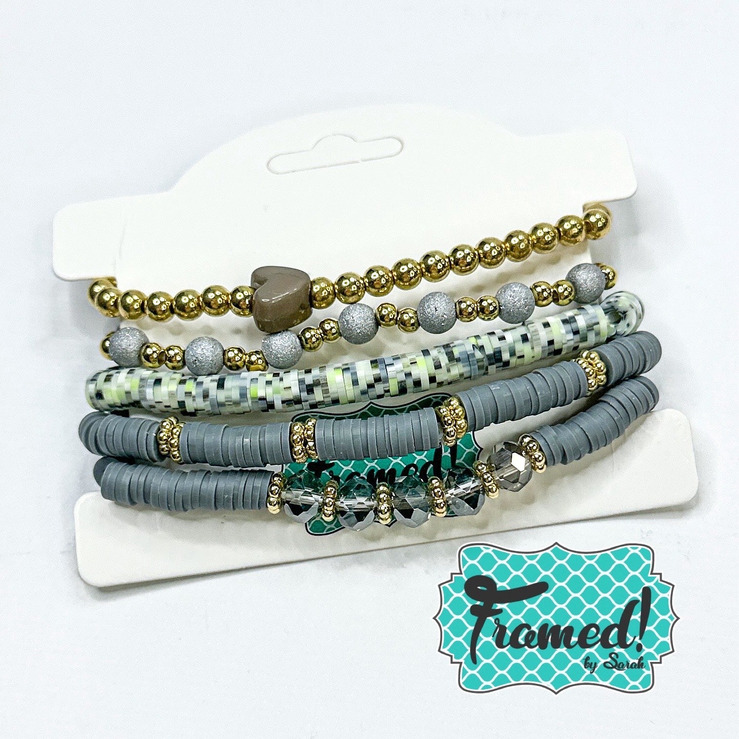 Gray & Gold Bracelet Stack