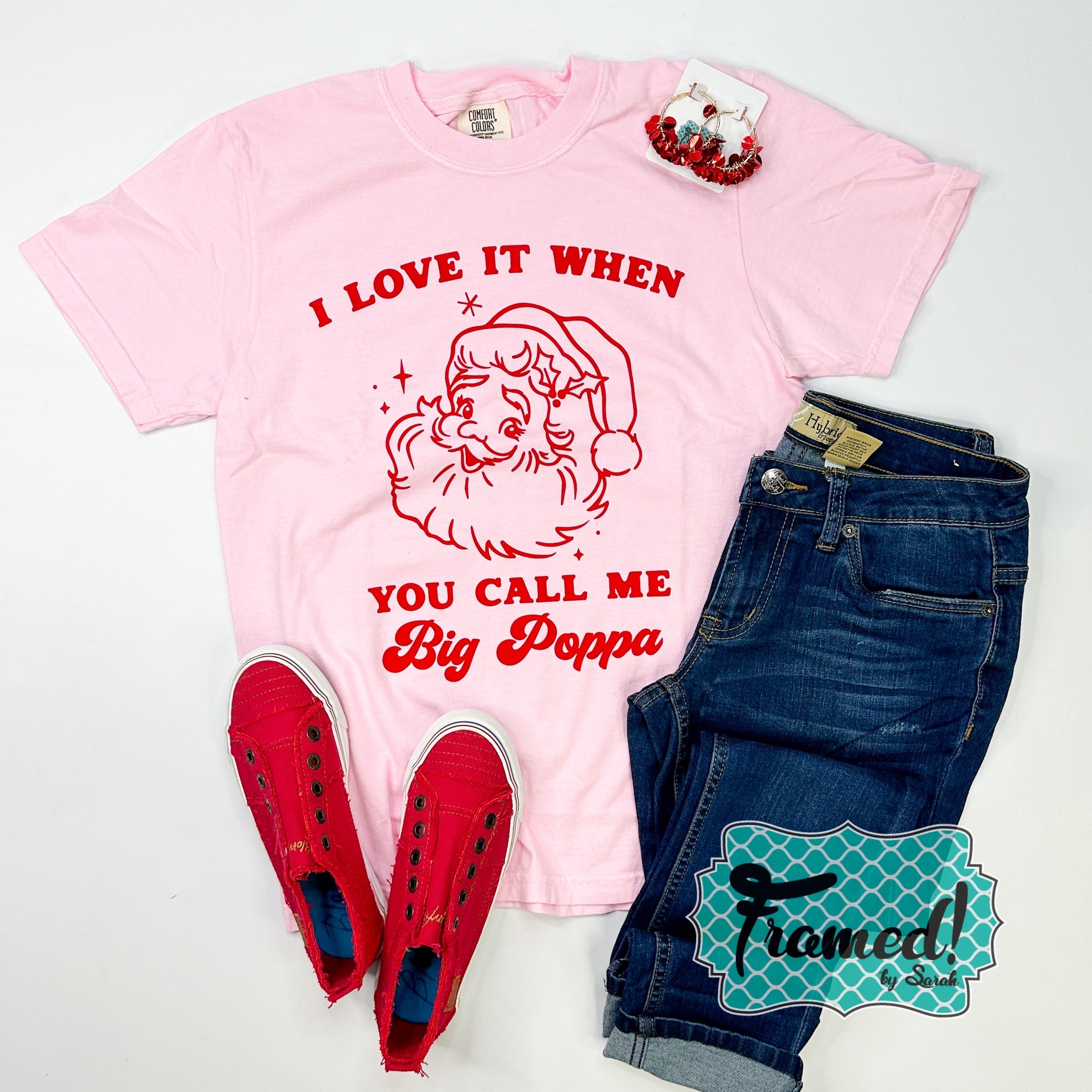 'I love it when you call me Big Poppa' Christmas Tee (XL only)