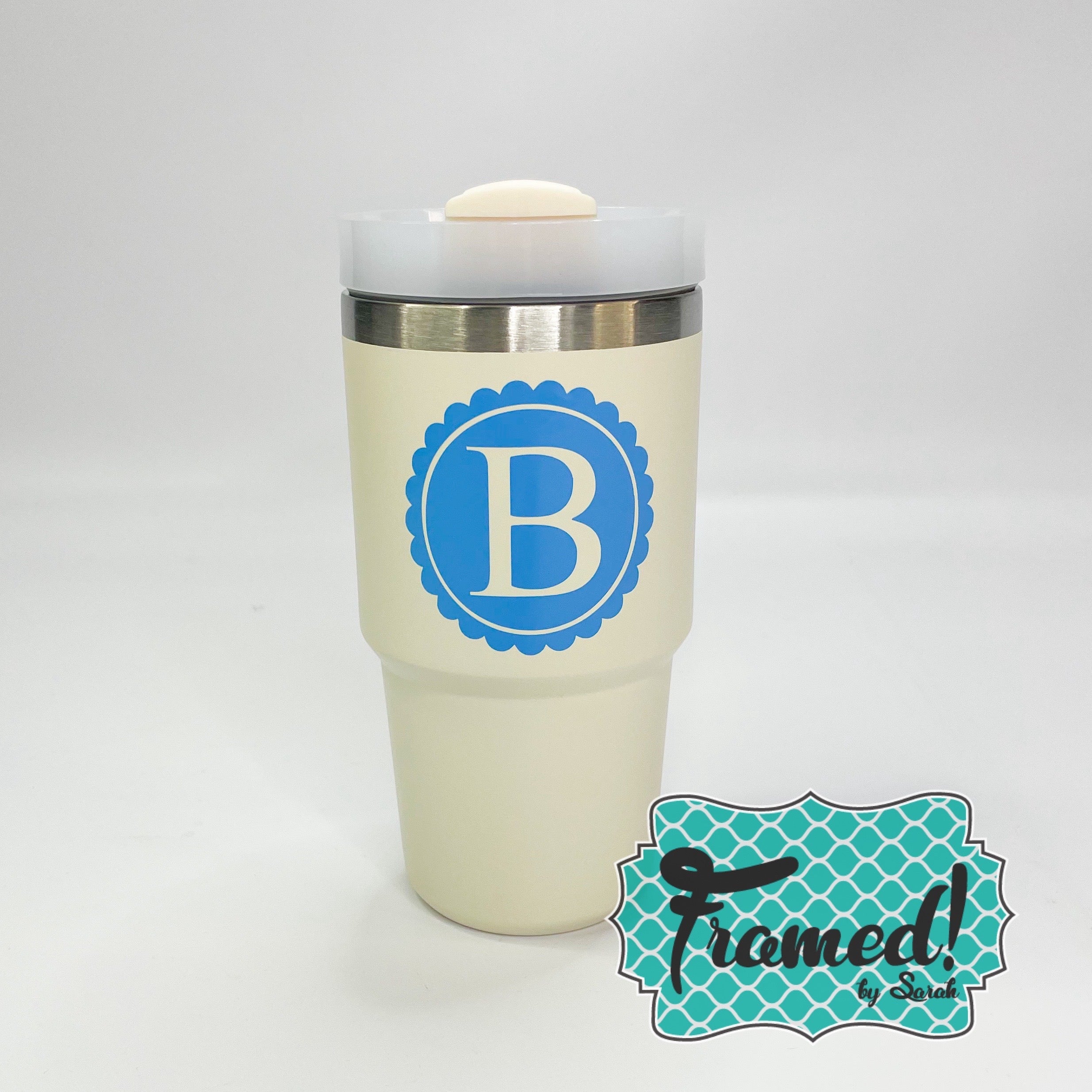 20 oz Ivory Monogrammed Tumbler