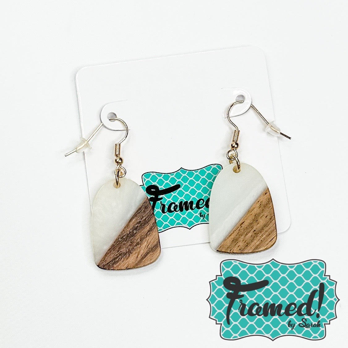 Ivory & Wood Drop Earrings