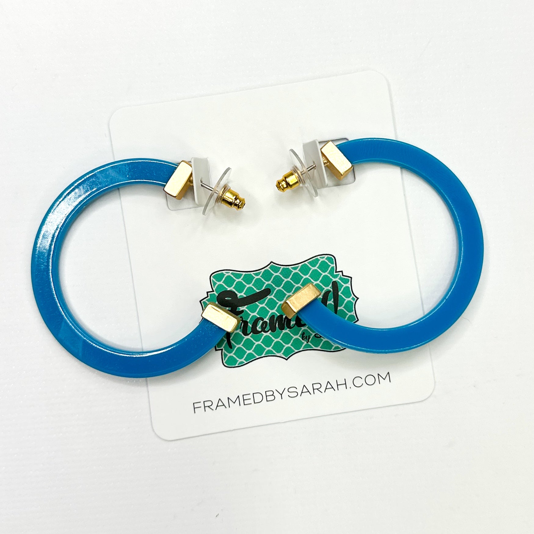 Large Blue MS Acrylic Hoops