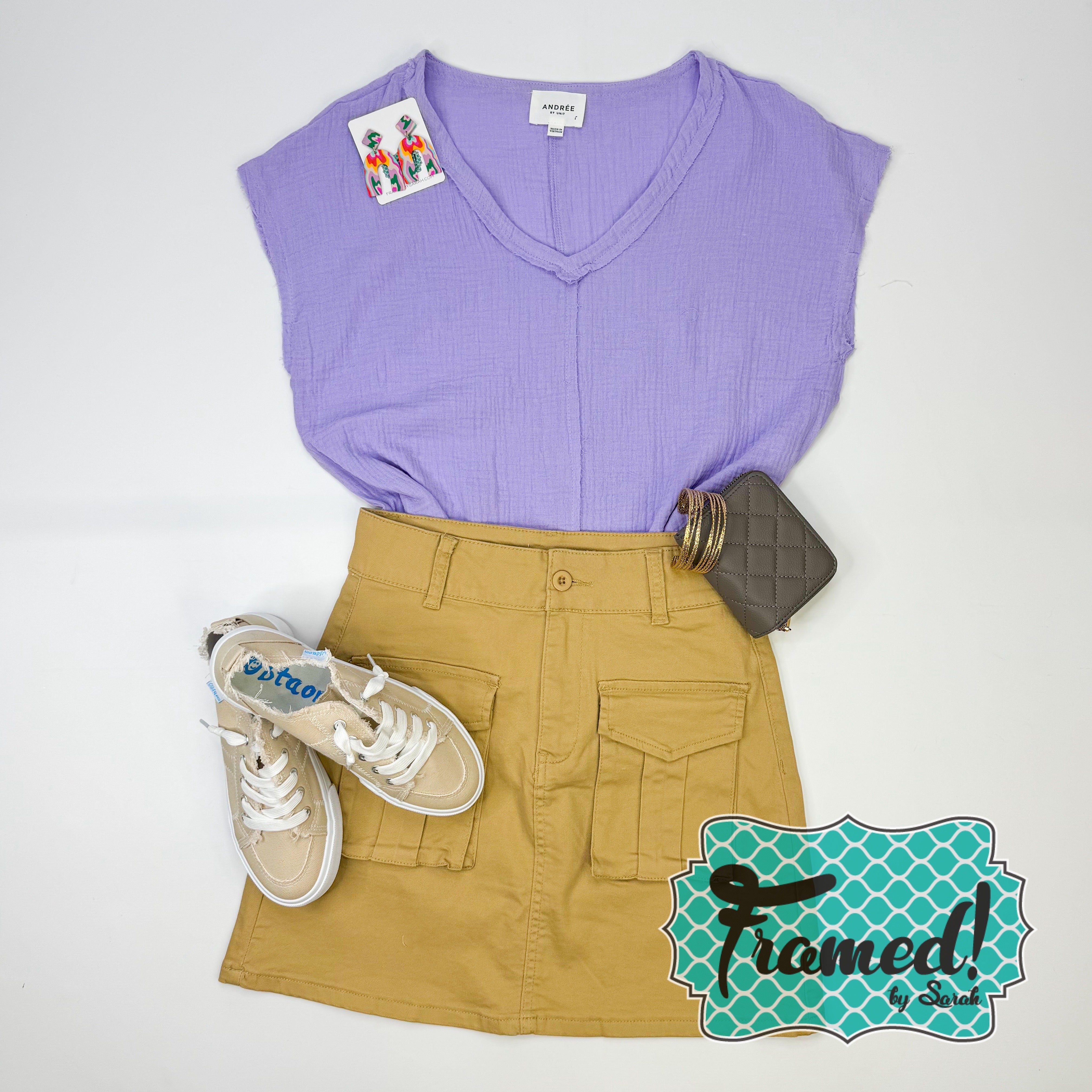 Khaki Carly Cargo Skirt (Sm/Md only)