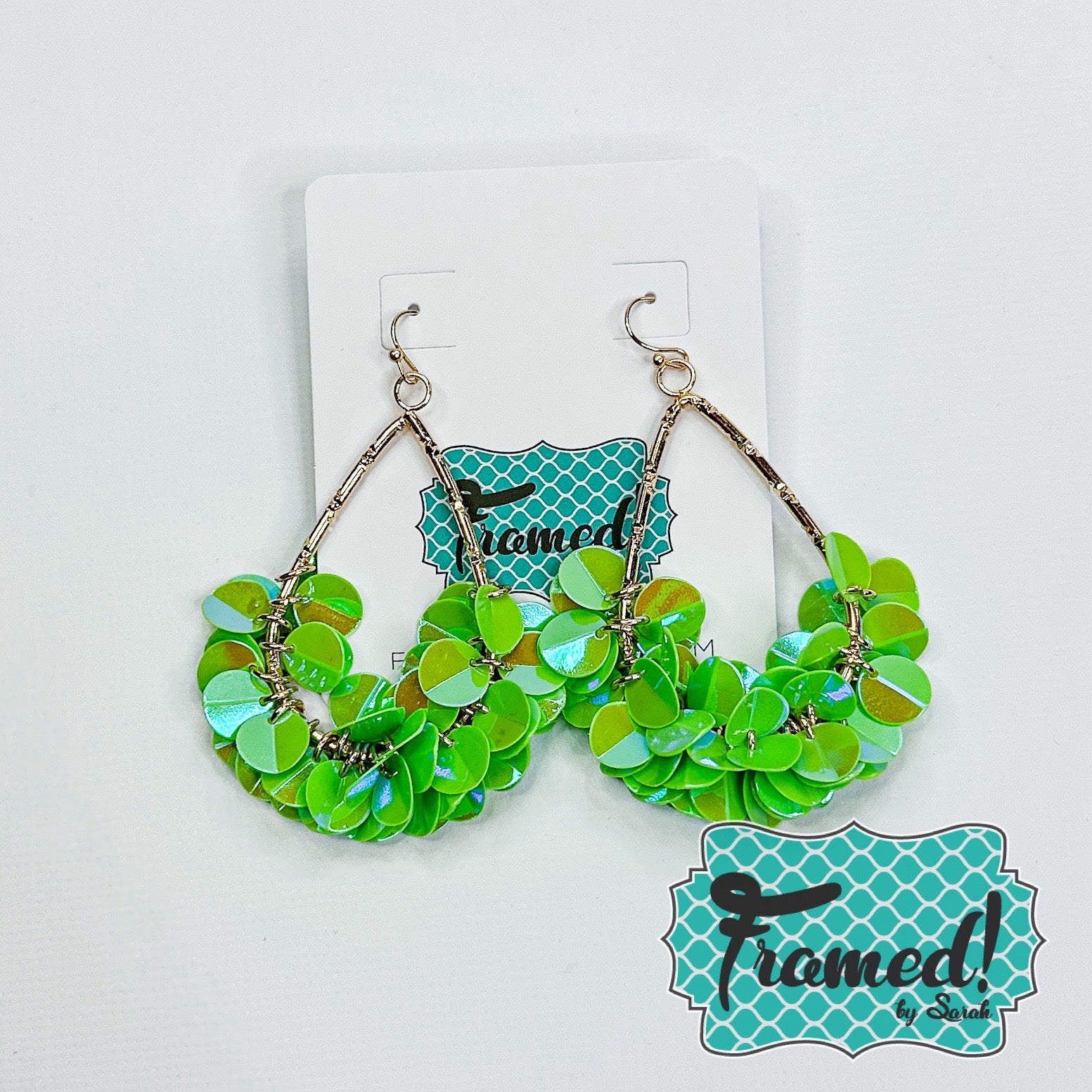 Light Green Party Earrings