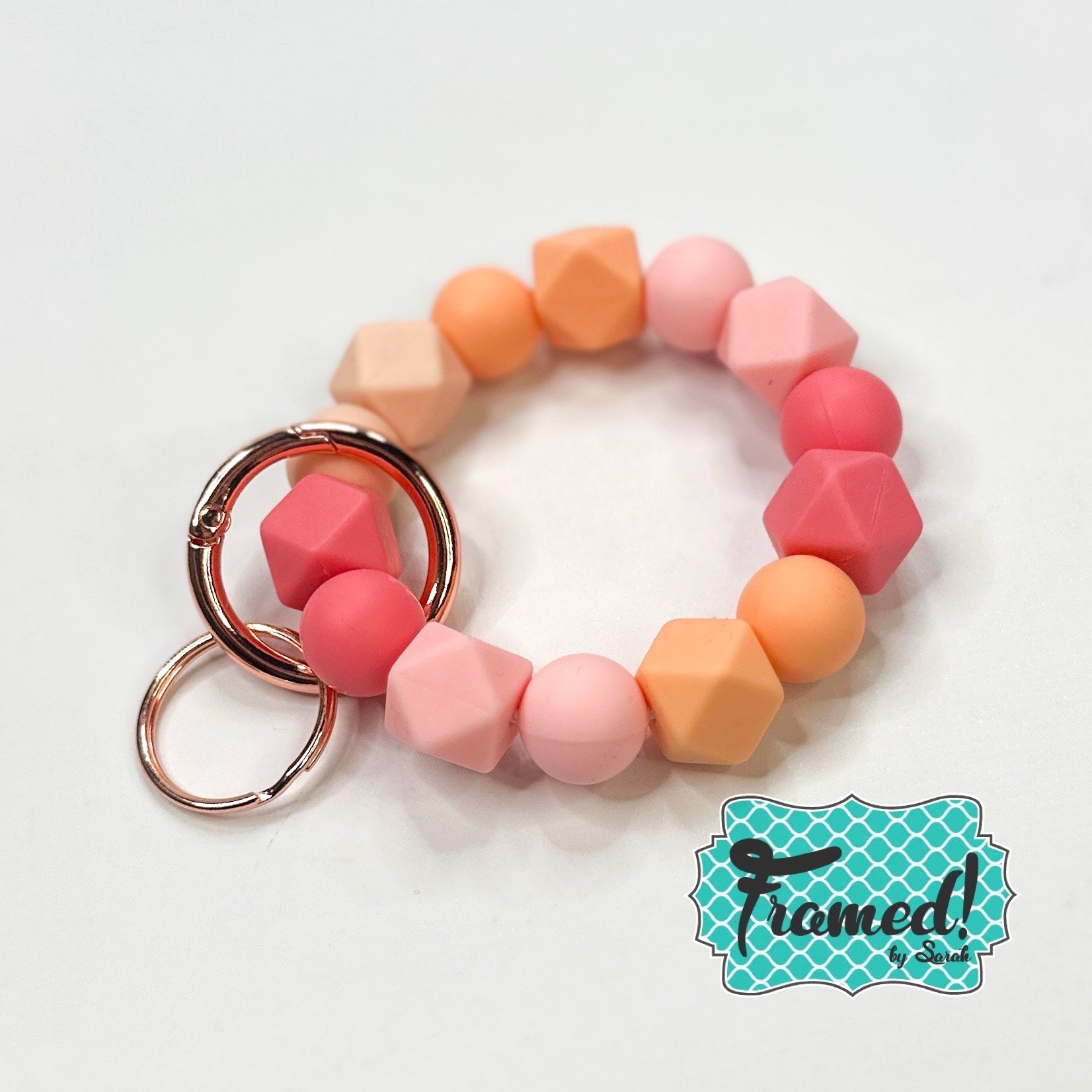Pastel Silicone Beaded Keychain Bracelet