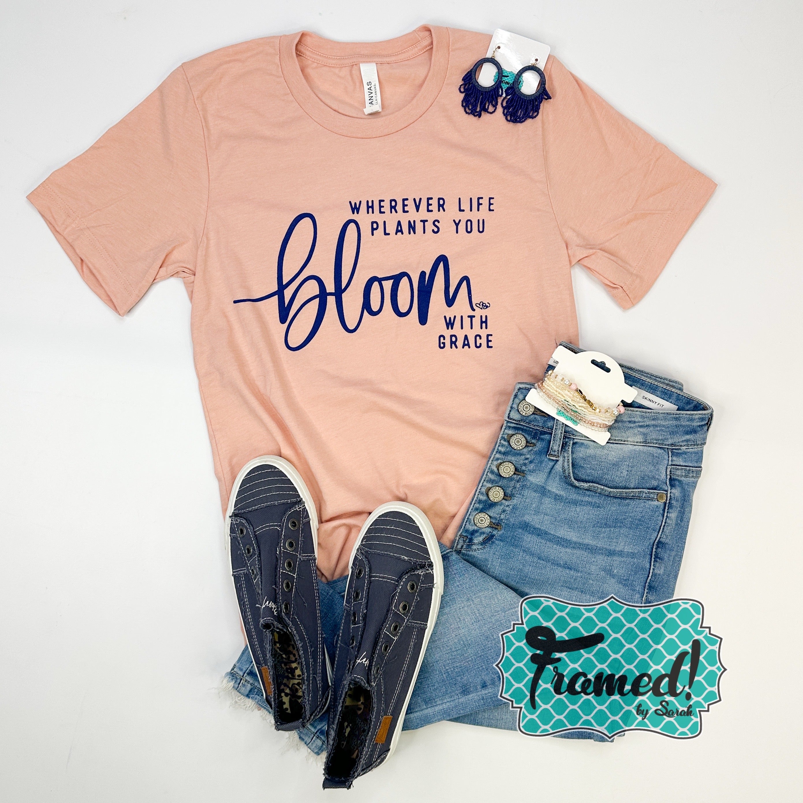 'Wherever Life Plants You, Bloom with Grace' Graphic Tee