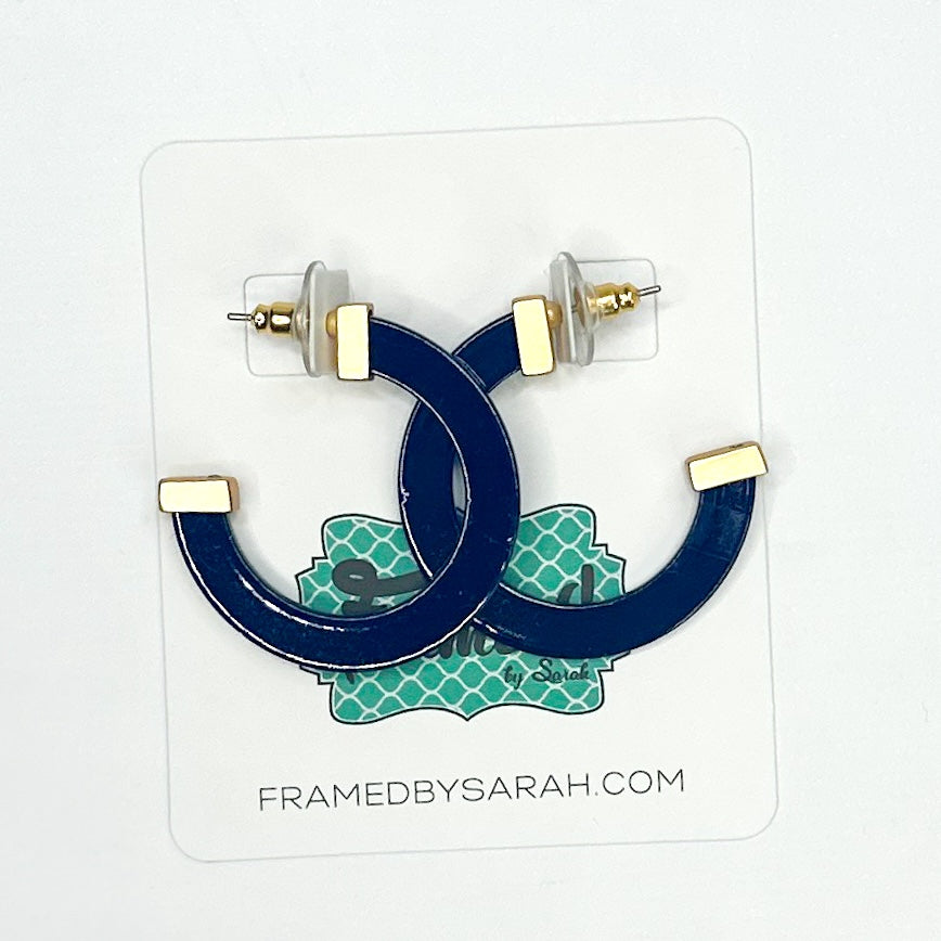 Medium Navy Blue MS Acrylic Hoops