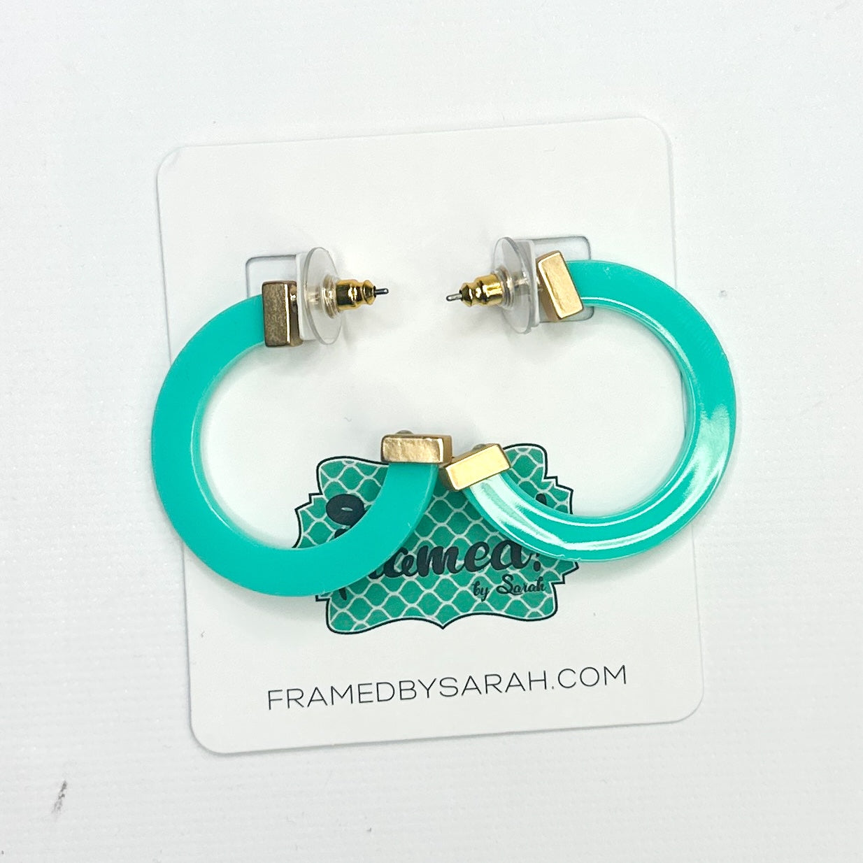 Medium Turquoise MS Acrylic Hoops
