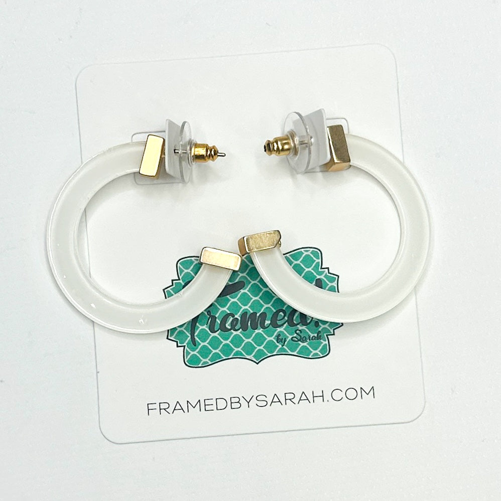Medium White MS Acrylic Hoops