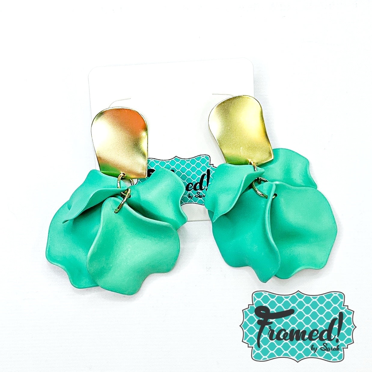 Mint Petal Earrings
