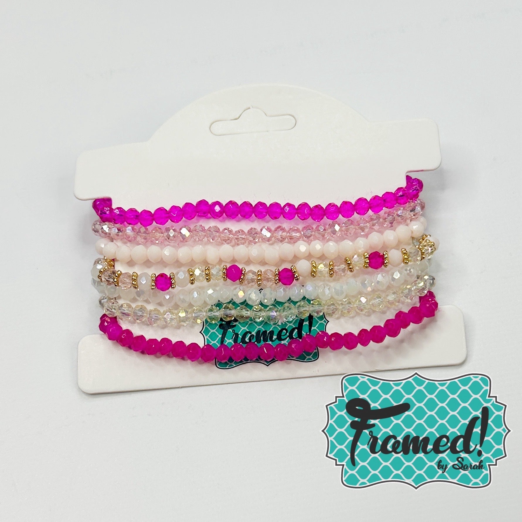 Pink, White & Gold Bracelet Stack