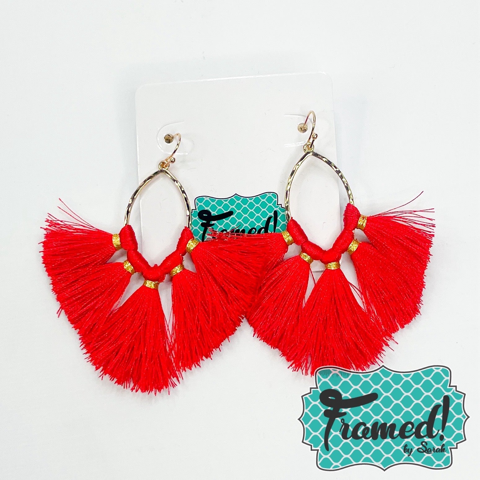 Red Fringe Earrings