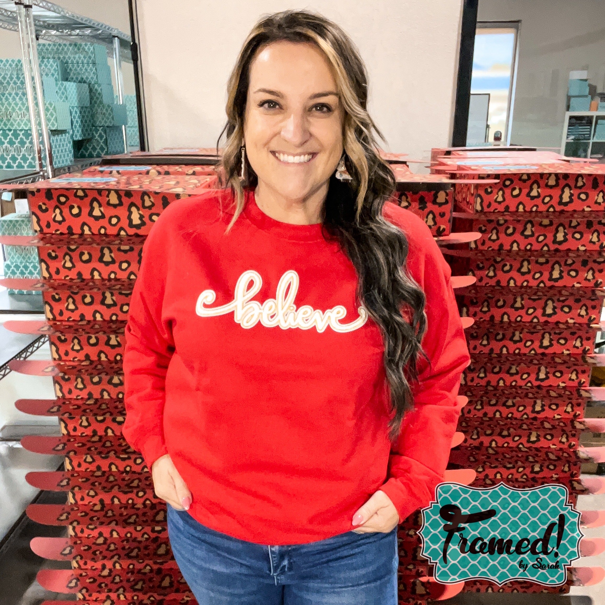 Red 'Believe' Sweatshirt
