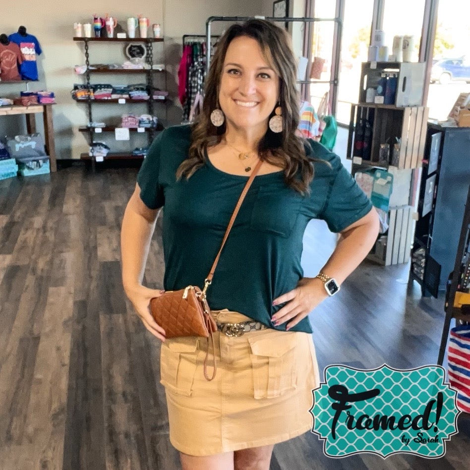 Khaki Carly Cargo Skirt (Sm/Md only)