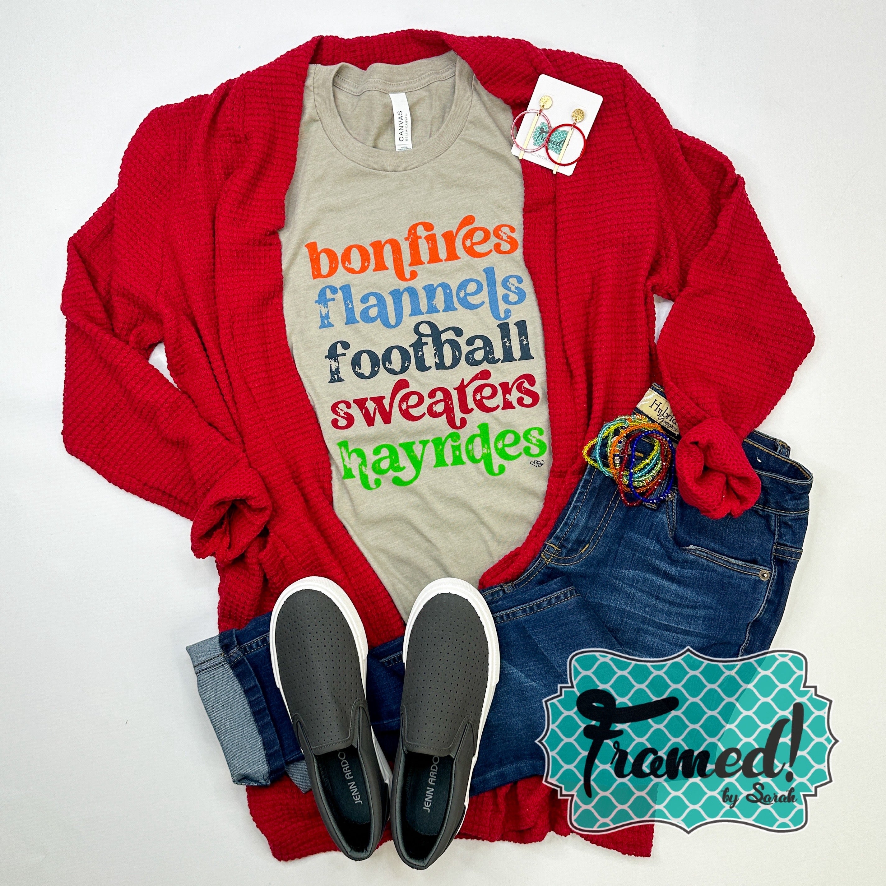 'Bonfires, Flannels, Football, Sweaters & Hayrides' Graphic Tee