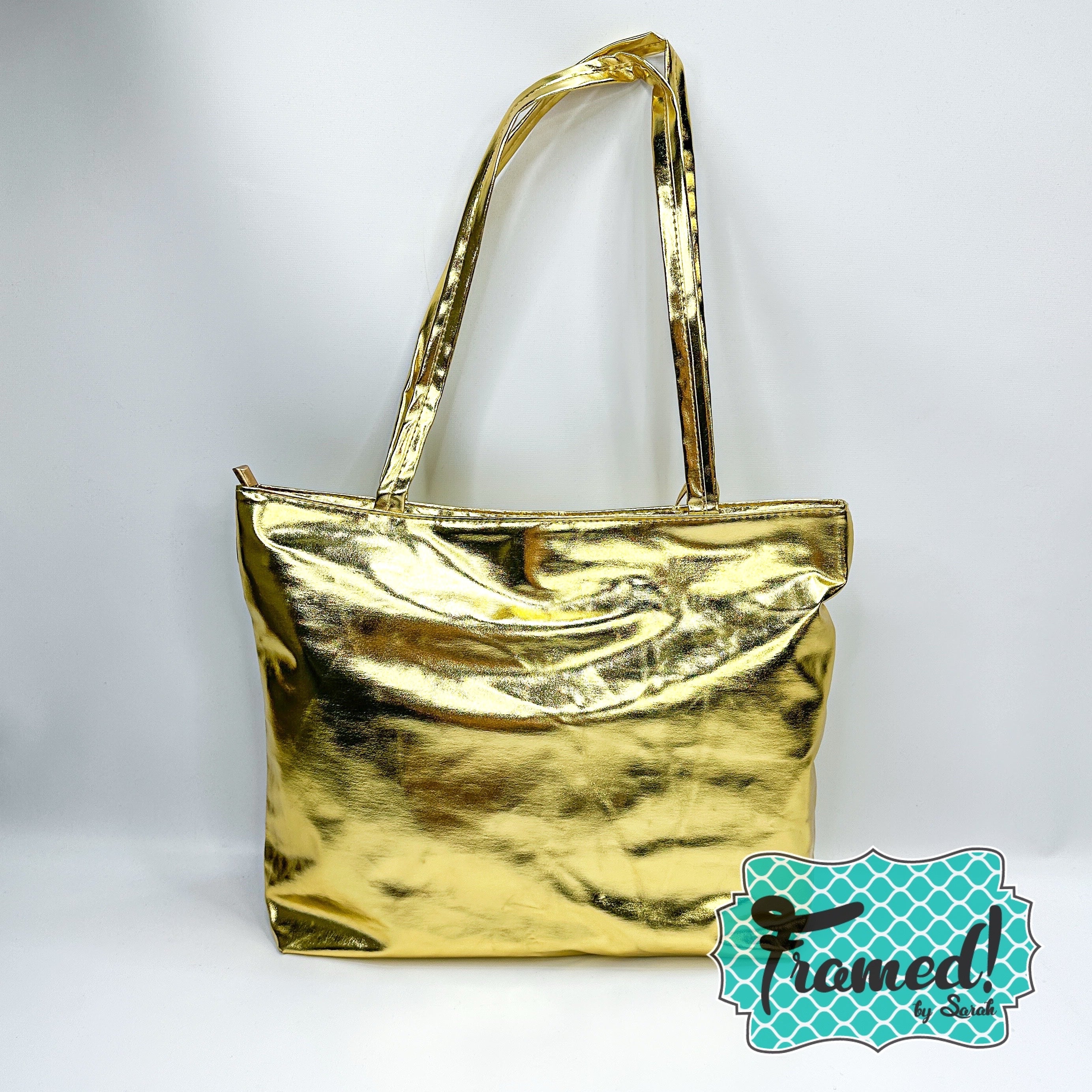 Shiny Gold Shoulder Tote