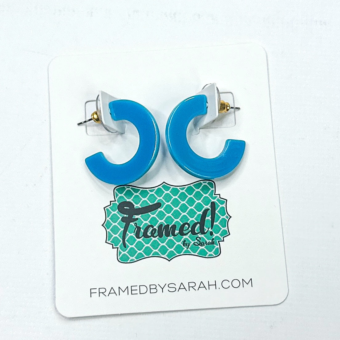 Small Blue MS Acrylic Hoops
