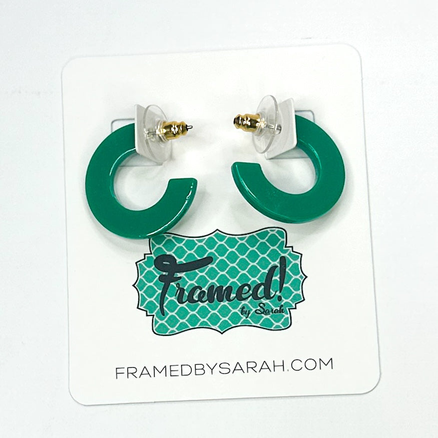 Small Green MS Acrylic Hoops