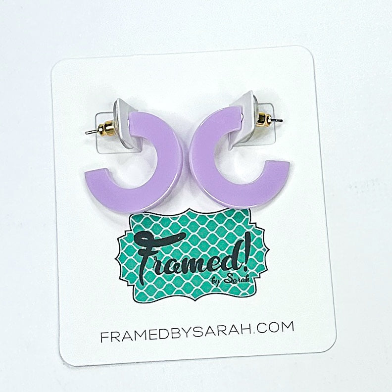 Small Light Purple MS Acrylic Hoops