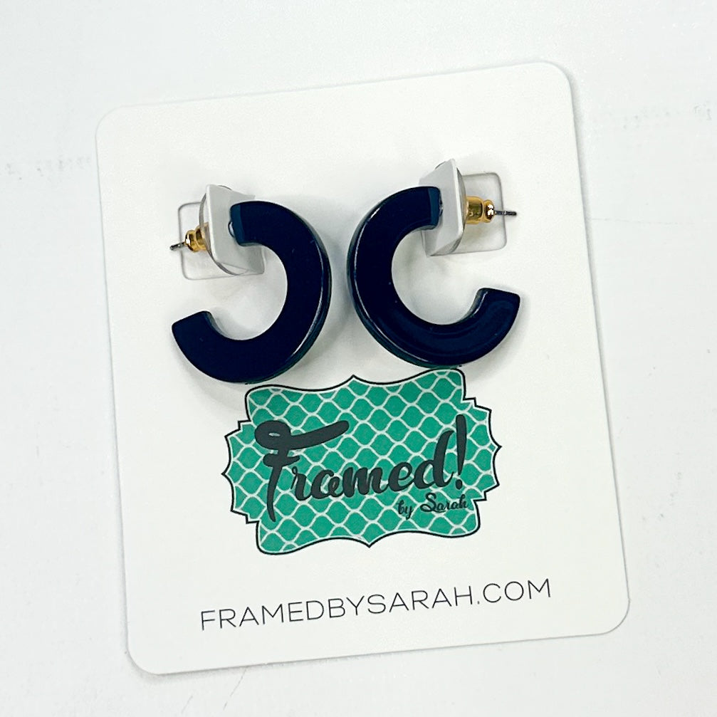Small Navy Blue MS Acrylic Hoops