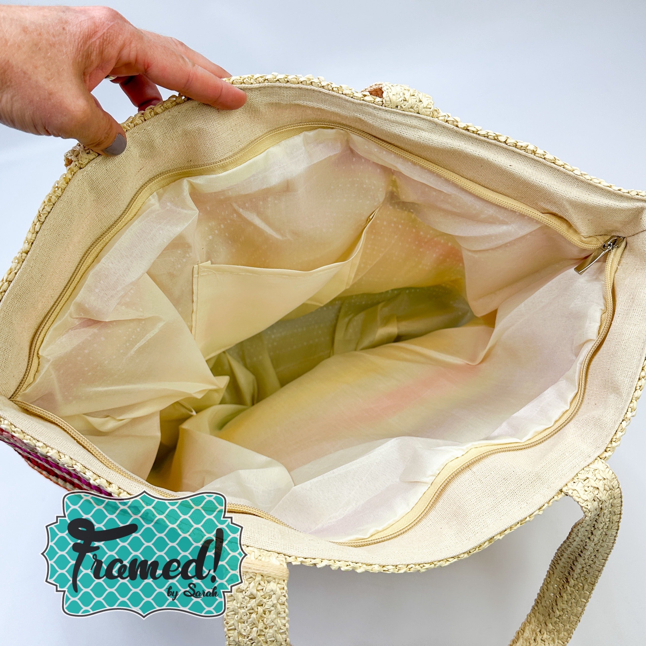 Striped Crochet Tote Bag