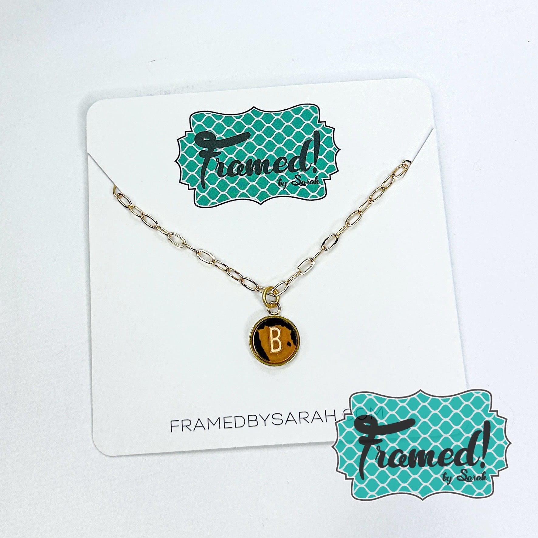Tortoise Shell Initial Pendant Necklace