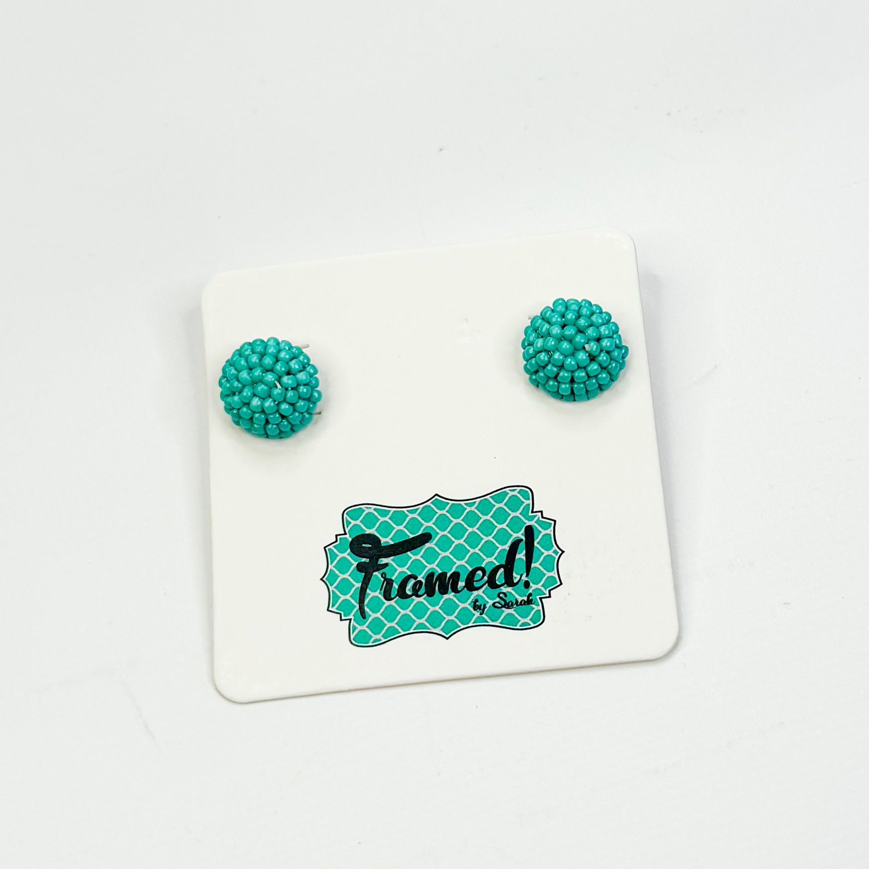 Turquoise Beaded Stud Earrings