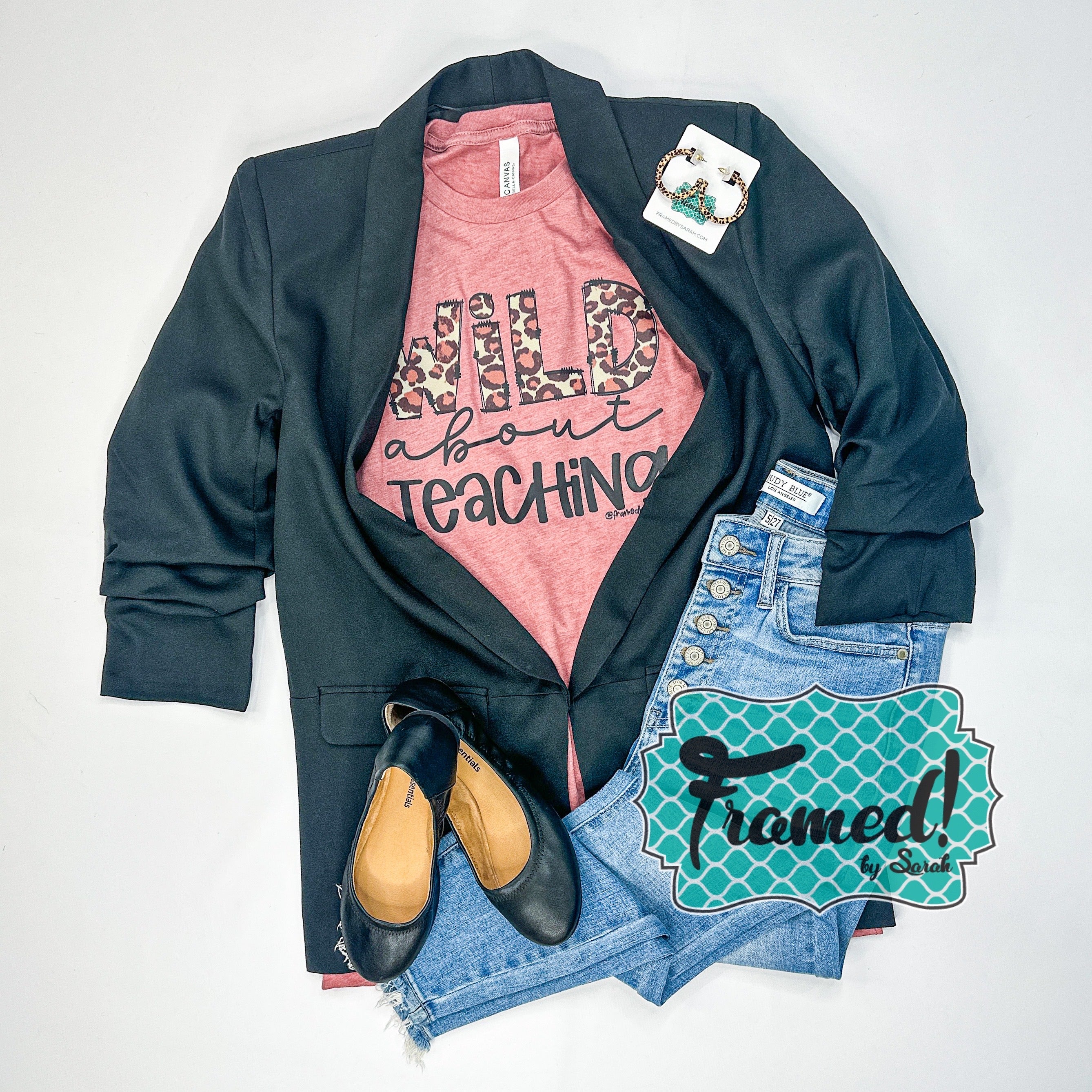 Black Collared Blazer with Ruched Sleeves
