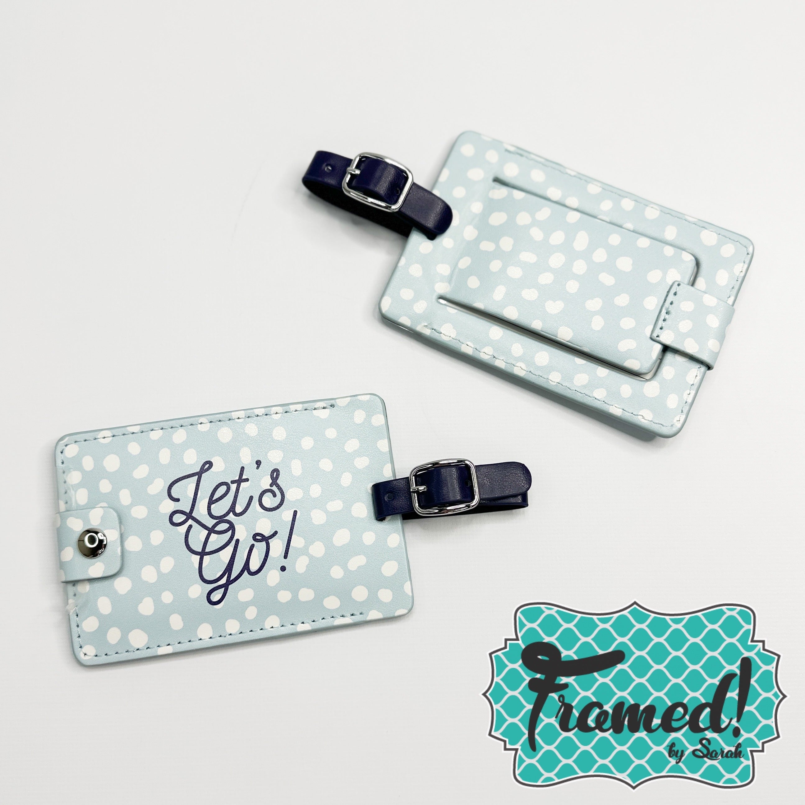 Polka Dot "Let's Go!" Luggage Tag