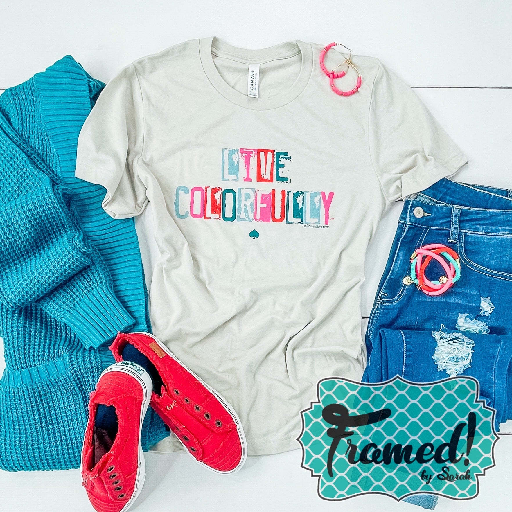 Live Colorfully Graphic Tee (Small only)
