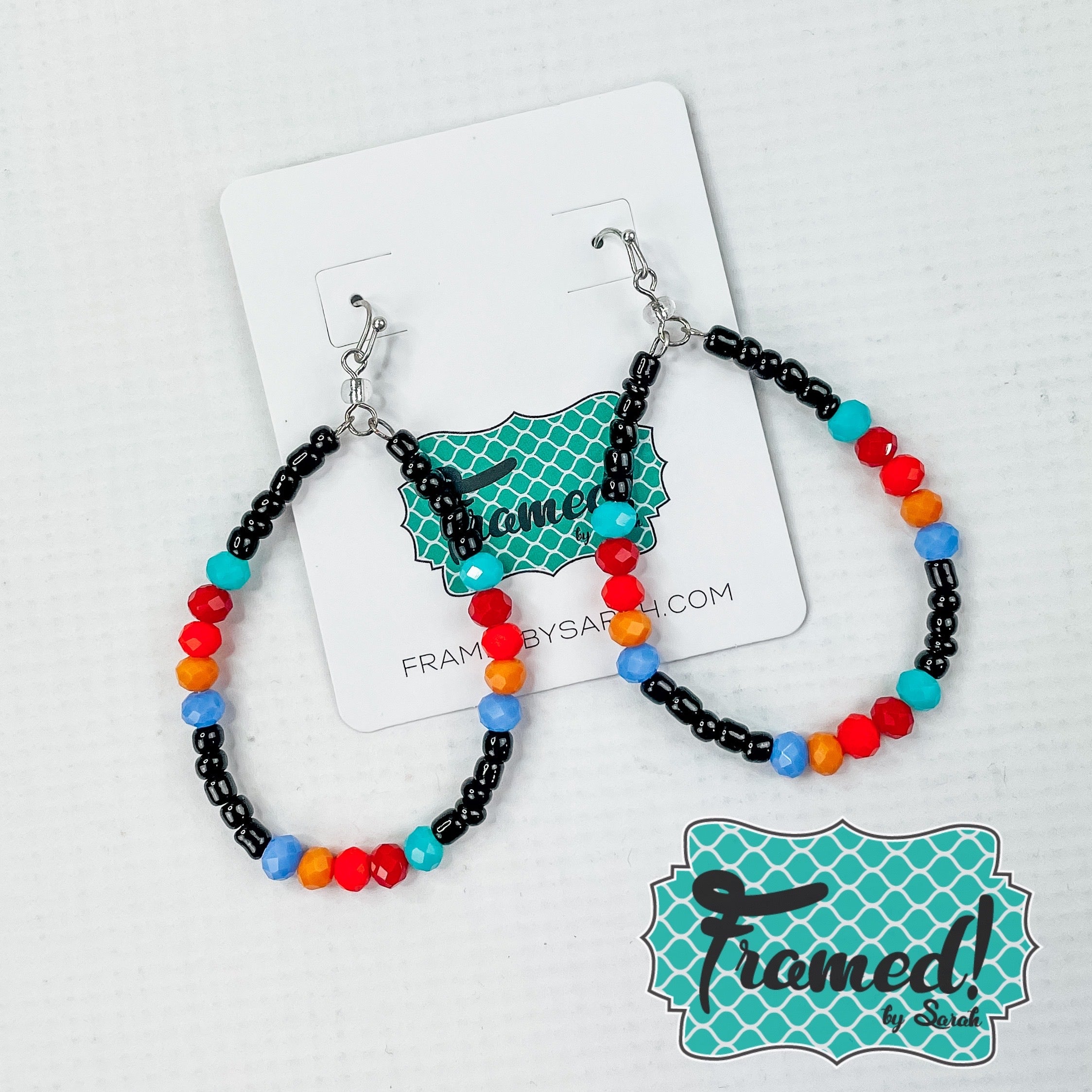 Black Festive Teardrop Earrings