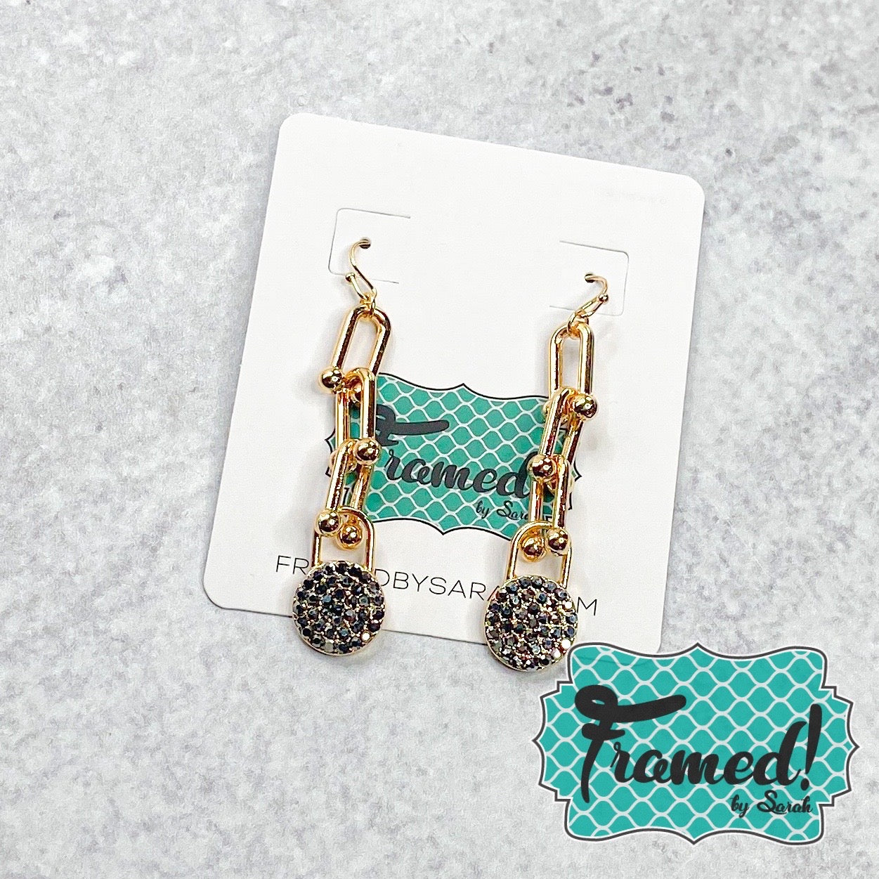 Gold Linked Druzy Earrings