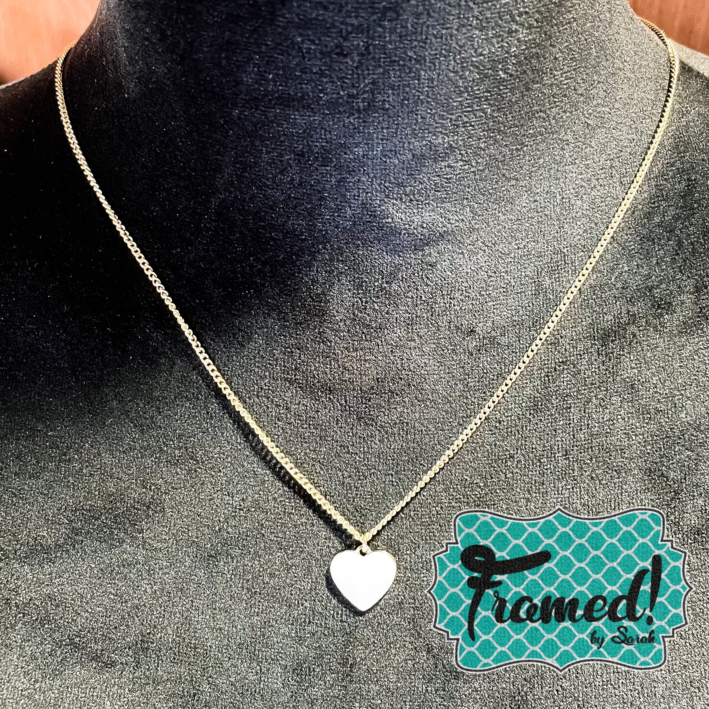 White Enamel Heart Necklace