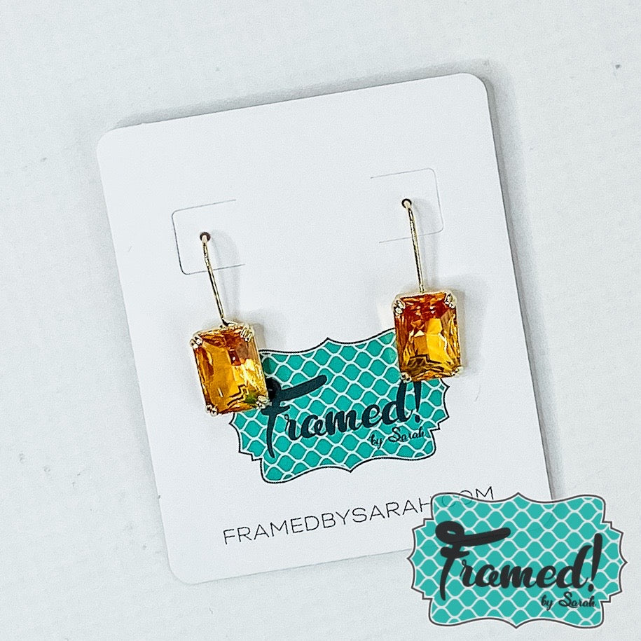 Amber Jewel Drop Earrings