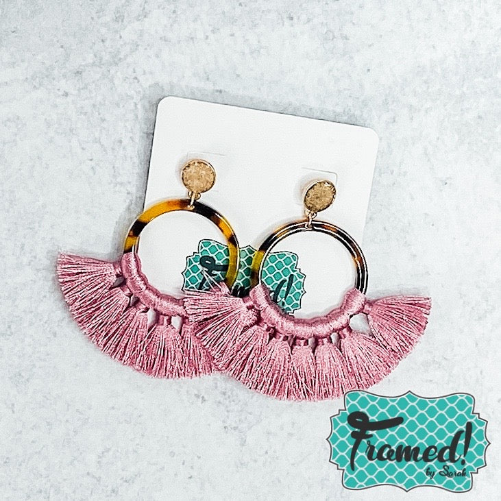 Lilac & Leopard Hoop Earrings