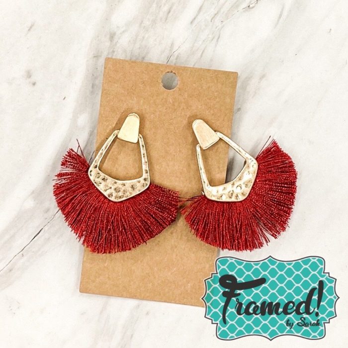 Maroon Tassel Earrings
