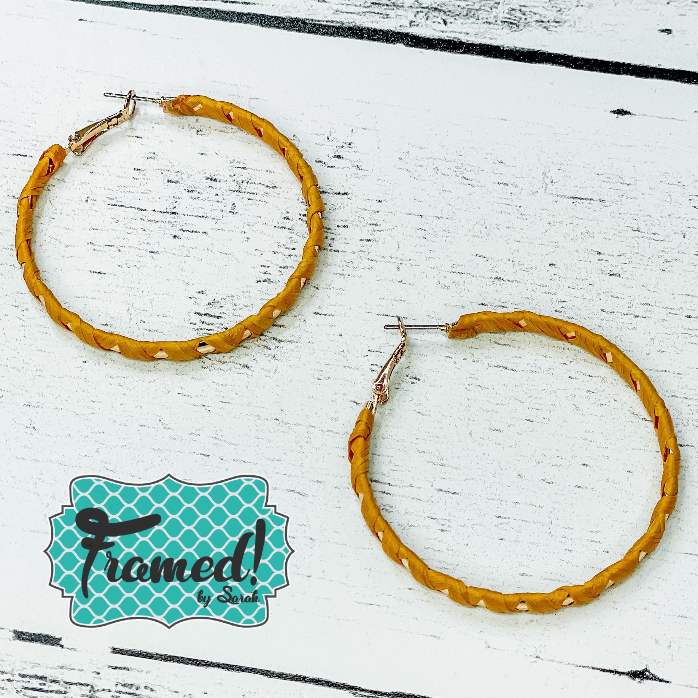 Mustard Wrap Hoop Earrings