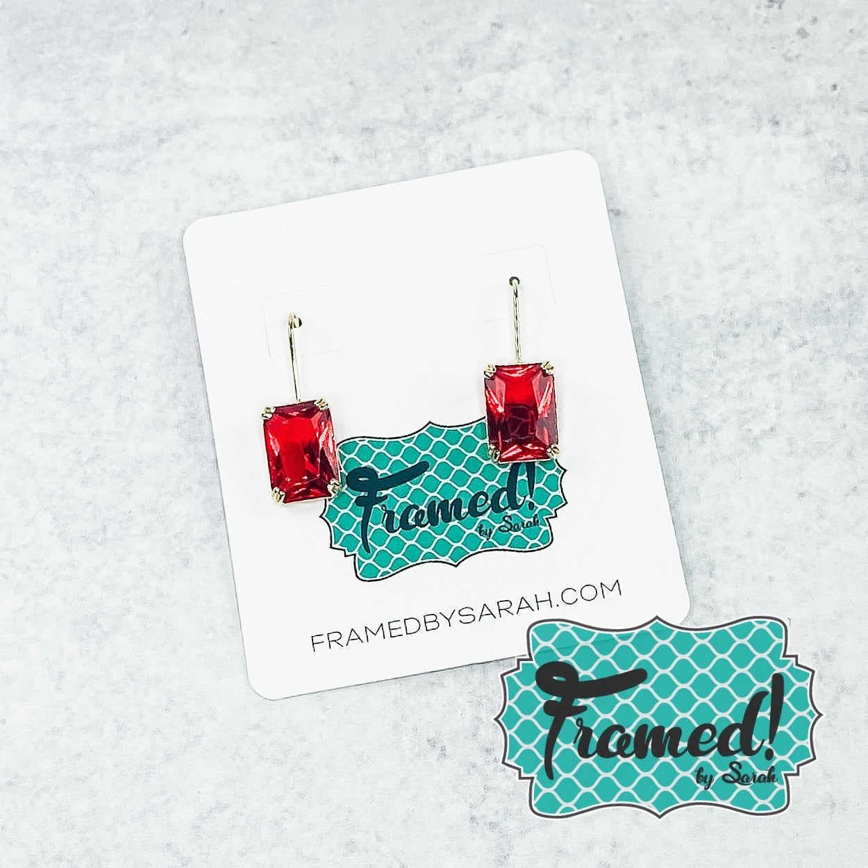 Red Jewel Drop Earrings