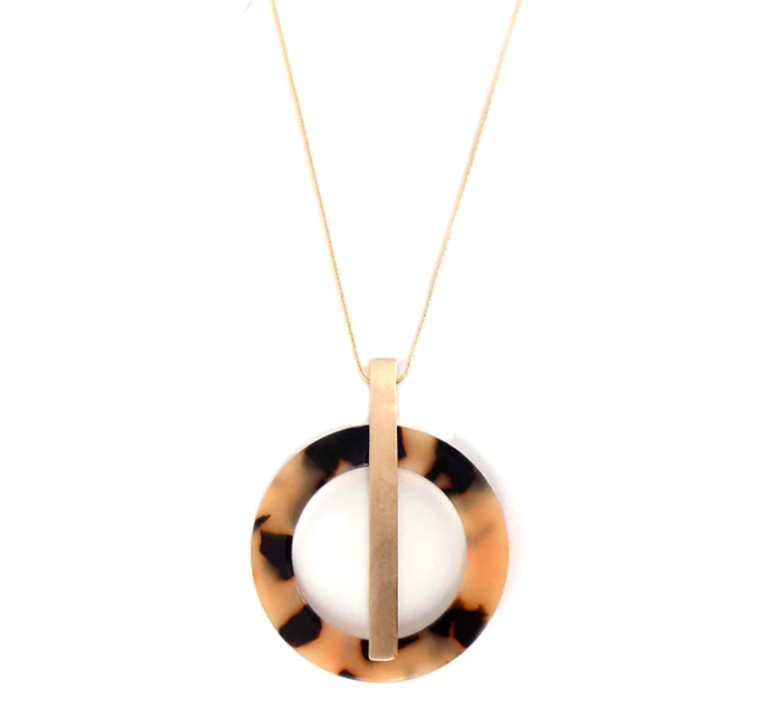 Tortoise Open Circle Necklace