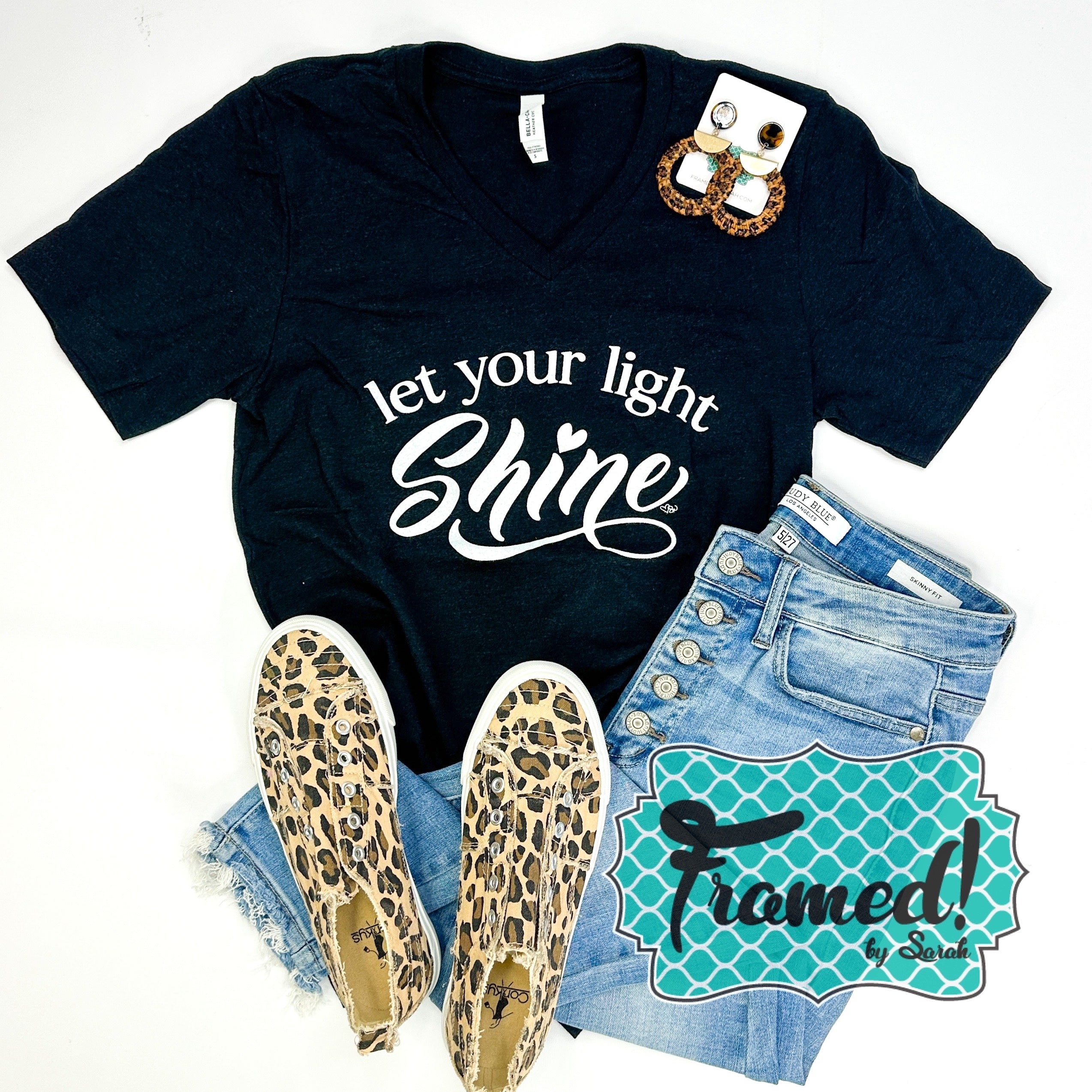 Let Your Light Shine V-Neck Tee (Large & 3X Only)
