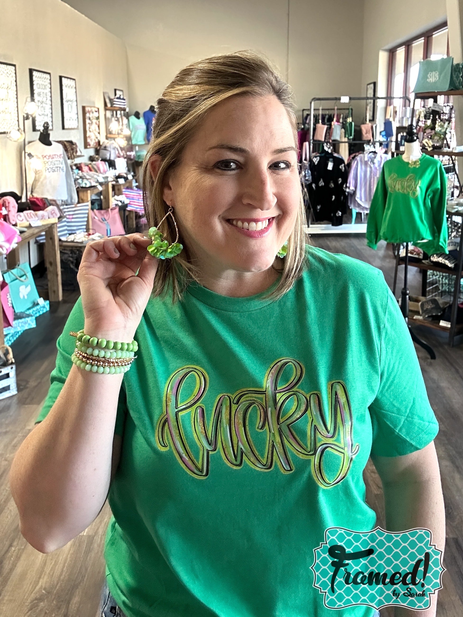 Green 'Lucky' Graphic Tee