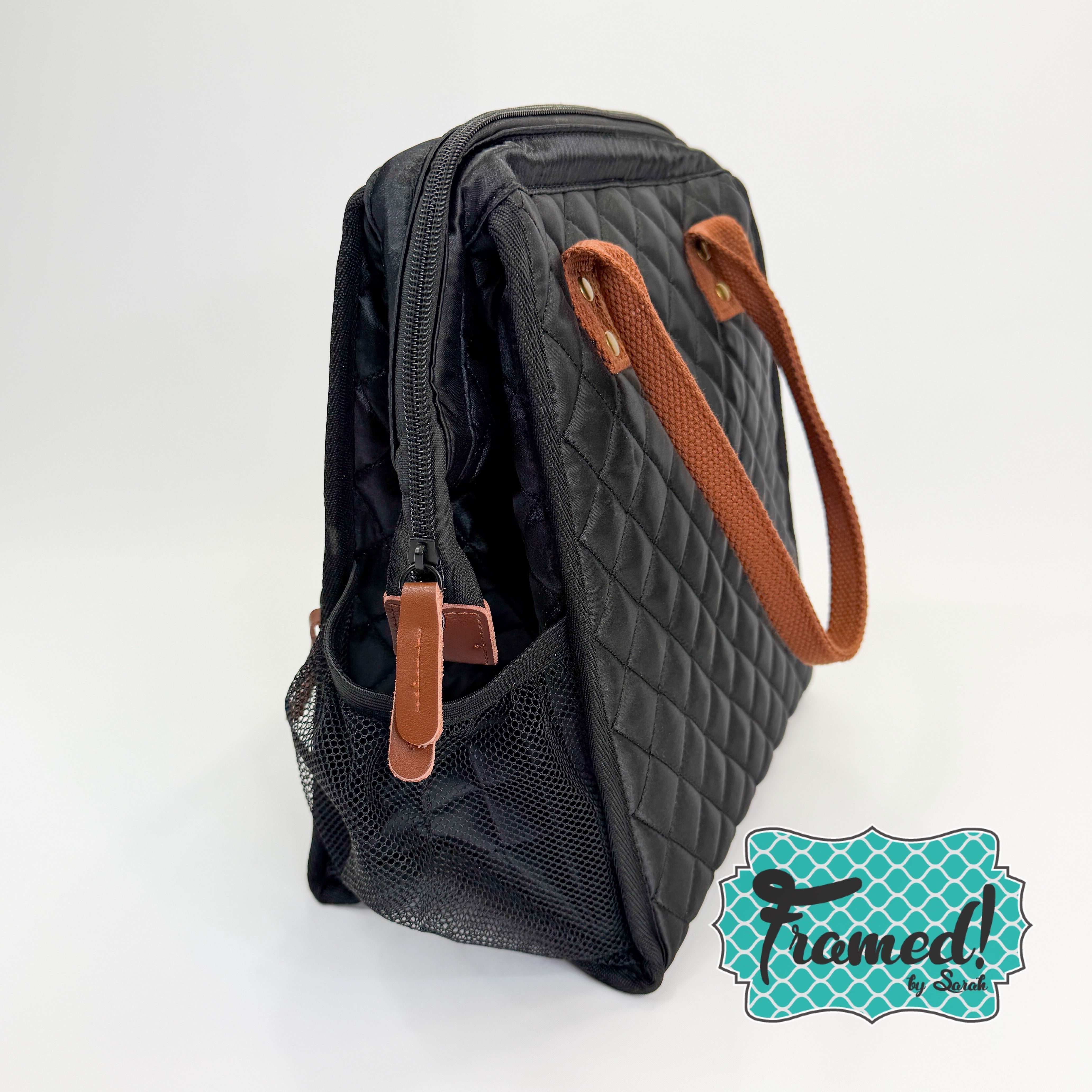 Black Quilted Backpack Cooler