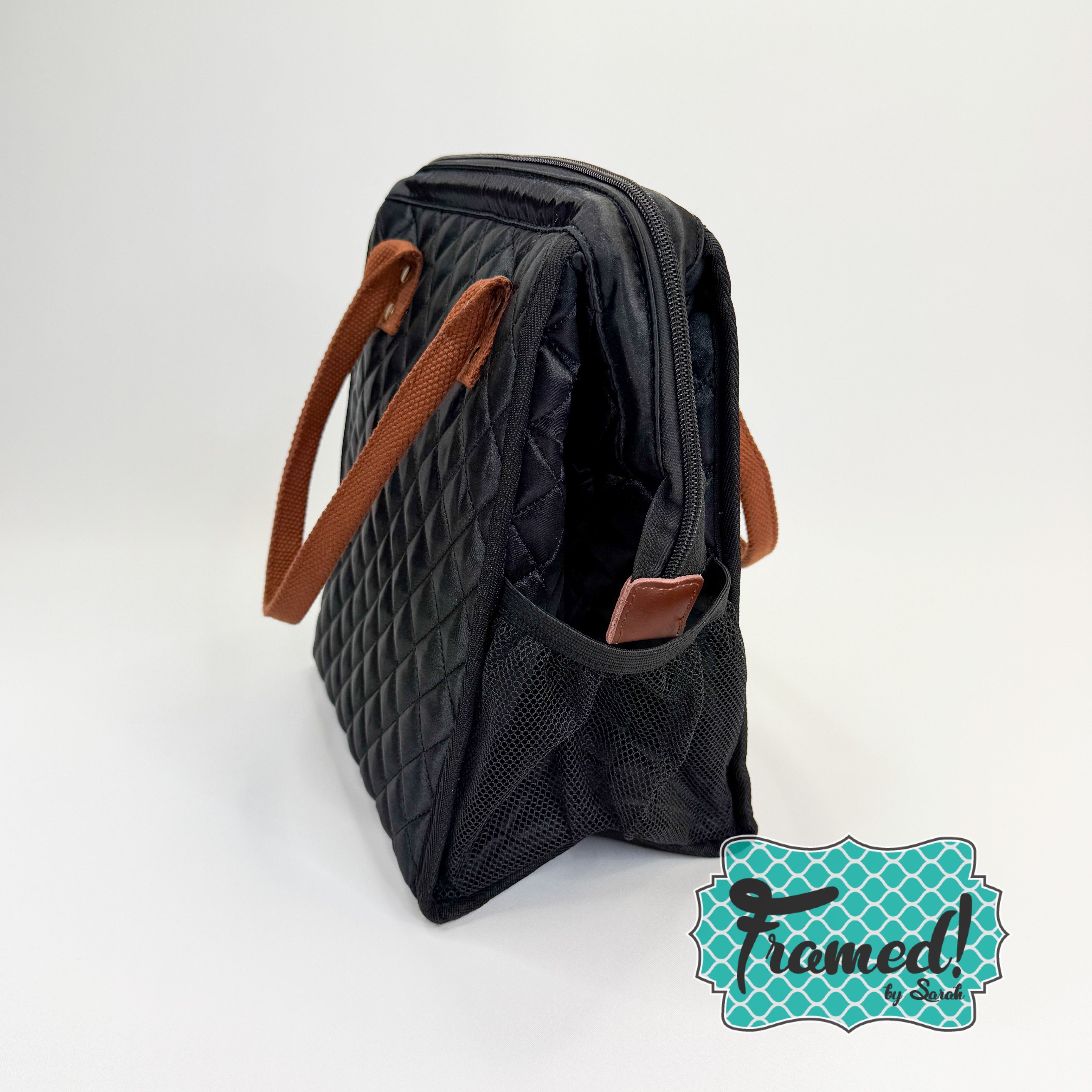 Black Quilted Backpack Cooler