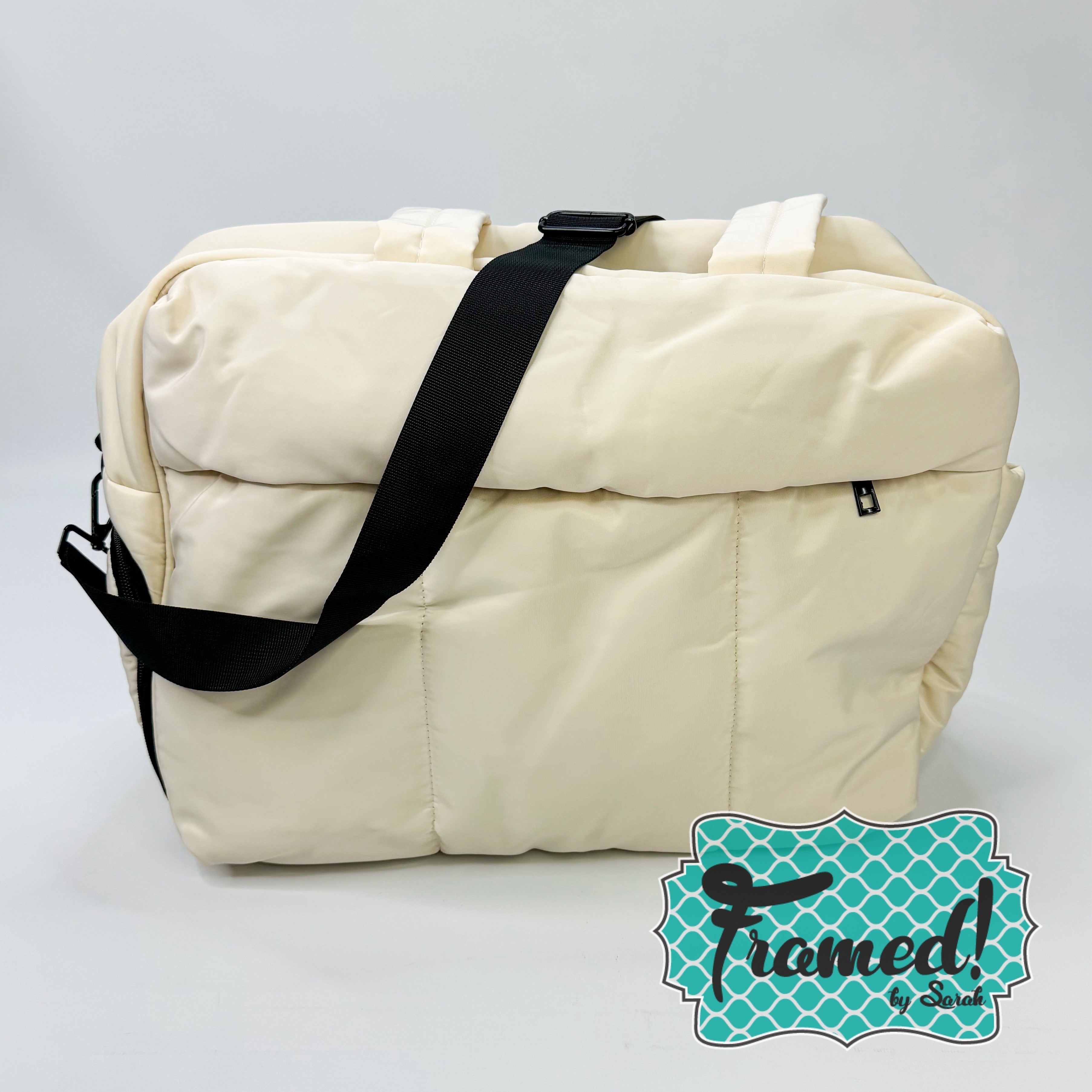 Beige Travel Duffel Bag