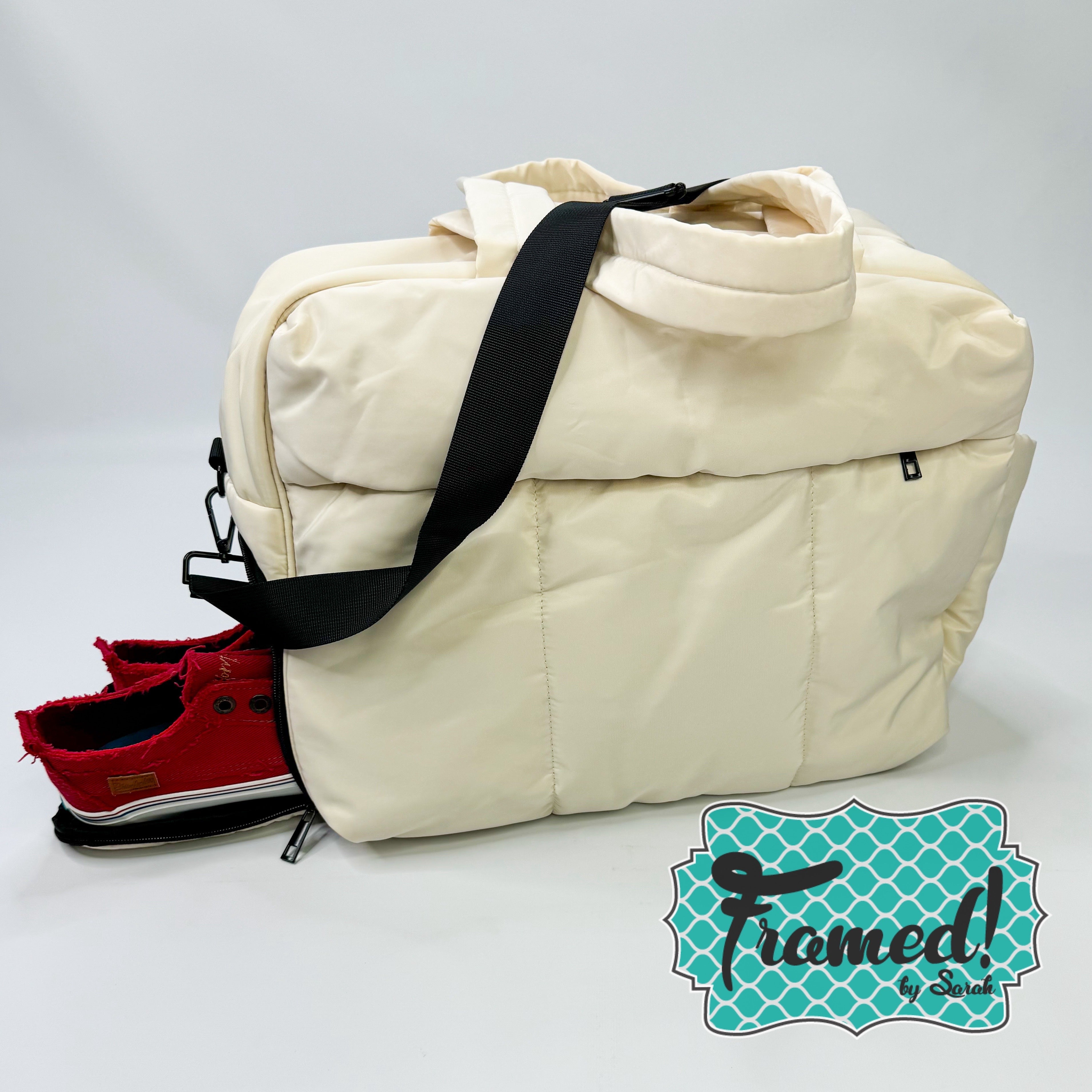 Beige Travel Duffel Bag