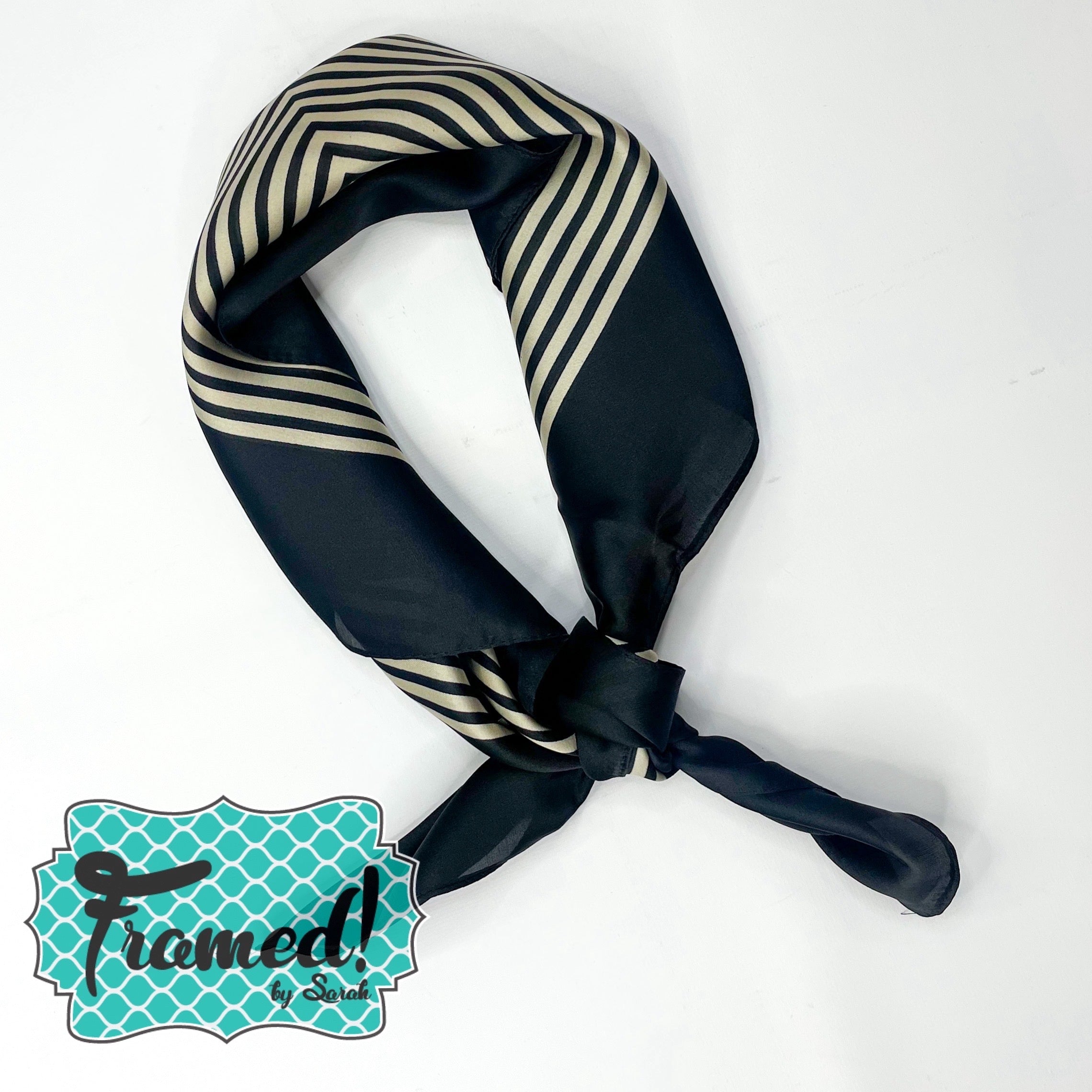 Black & Cream Striped Scarf